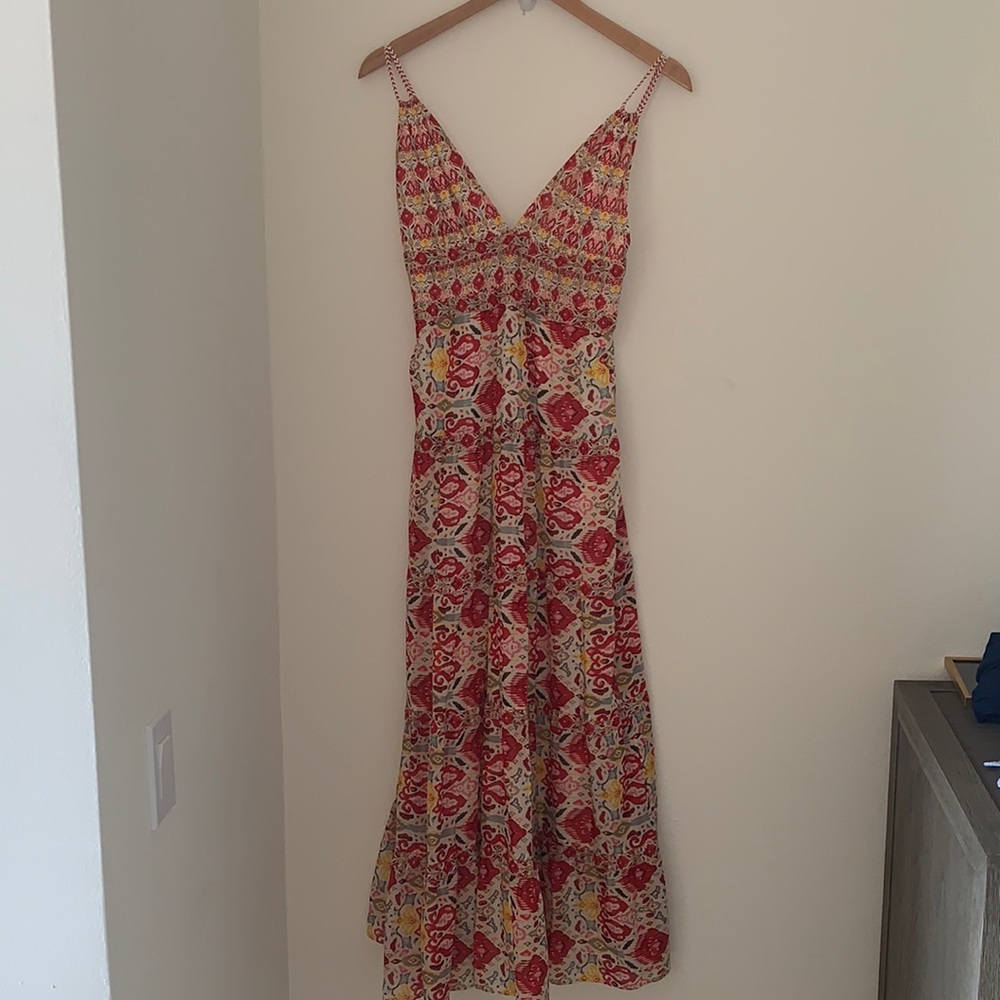 Alice and Olivia Karolina Braided Strap Printed Maxi Dress